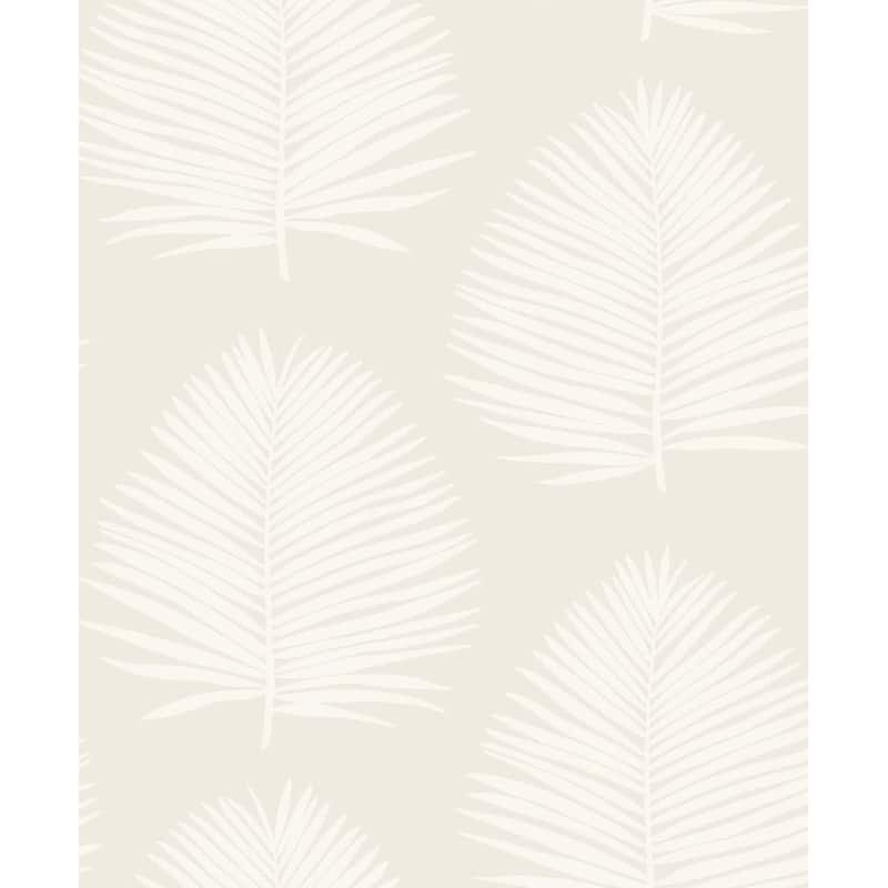 The Simple Life Island Palm Unpasted Wallpaper - 20.9 in. W x 33 ft. L -  Alabaster