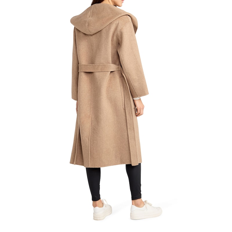 Arcadia Wool Blend Oversided Coat with Hood