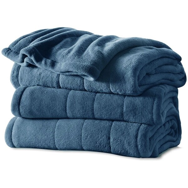 Sunbeam Channeled Soft Microplush Electric Heated Warming Blanket