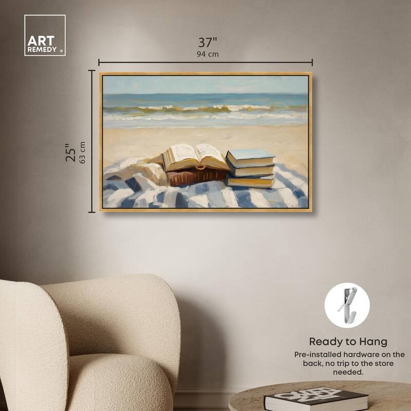 Beach Reading Canvas by Art Remedy