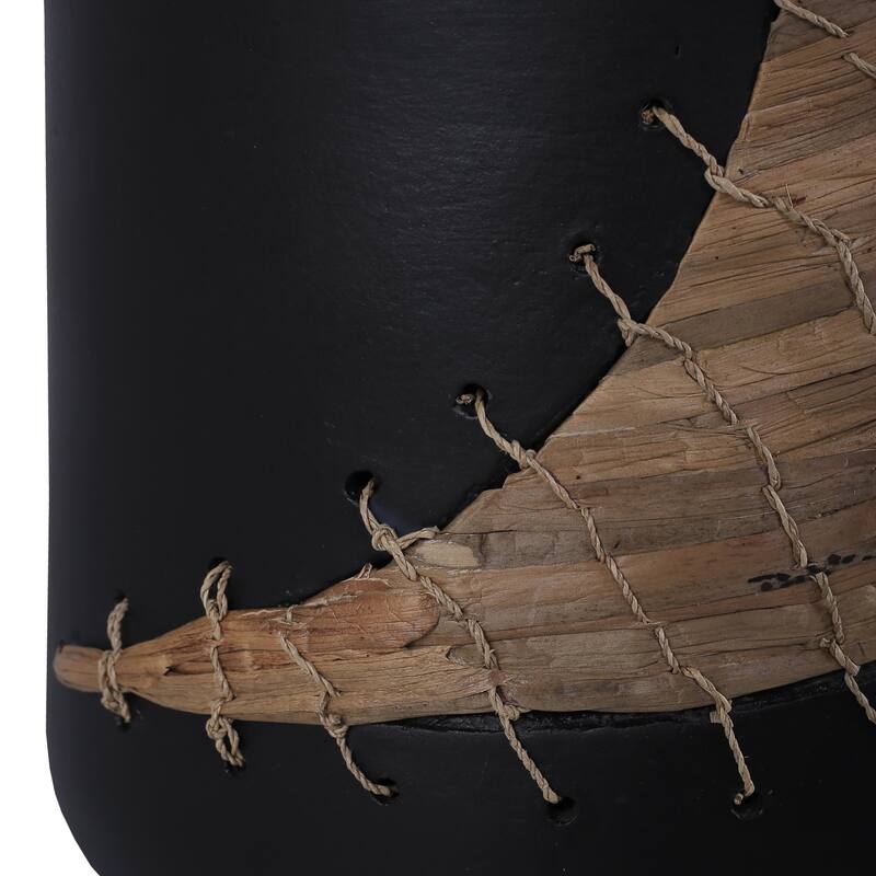 Elk Home Wayde Black Earthenware 10 Inch Wide Vase