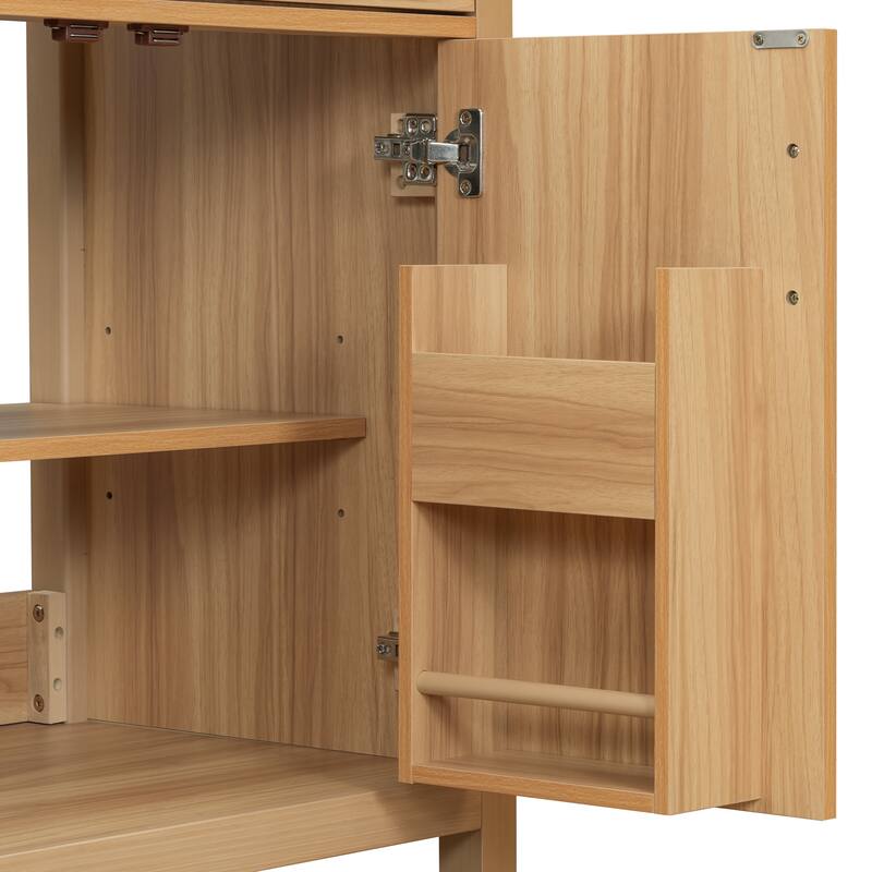 GDFStudio - Barro Transitional Freestanding Bathroom Vanity Cabinet Set with Double Ceramic Sink & Soft Close Storages, Set of 2