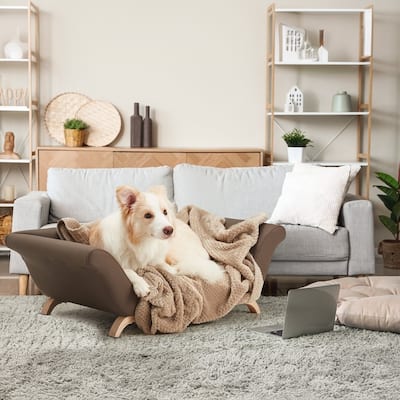 EROMMY Modern Pet Couch for Dogs, Leather Pet Bed for Medium & Small Sized Animals, Suitable for Living Room, Bedroom, Balcony