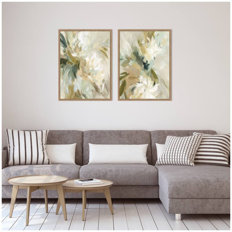 Kate and Laurel Garden No. 1 & No. 2 2 Piece Framed Canvas Wall Art Set by Amy Lighthall