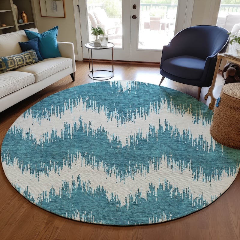 Machine Washable Indoor/ Outdoor Chantille Chevron Modern Rug