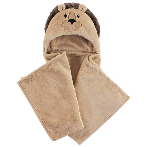 slide 1 of 1, Hudson Baby Infant Hooded Animal Face Plush Blanket, Lion, One Size - Lion - One Size One Size - Lion
