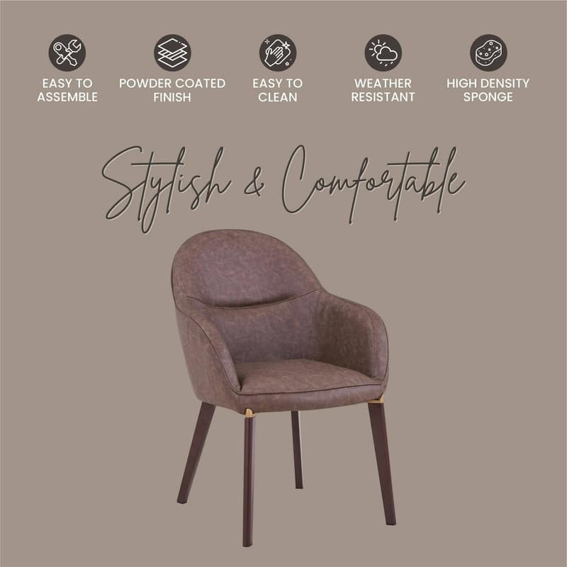 Elias Modern Velvet or Leather Upholstered Dining Chair with Gold Accent Metal Legs for Home Living or Dining Room