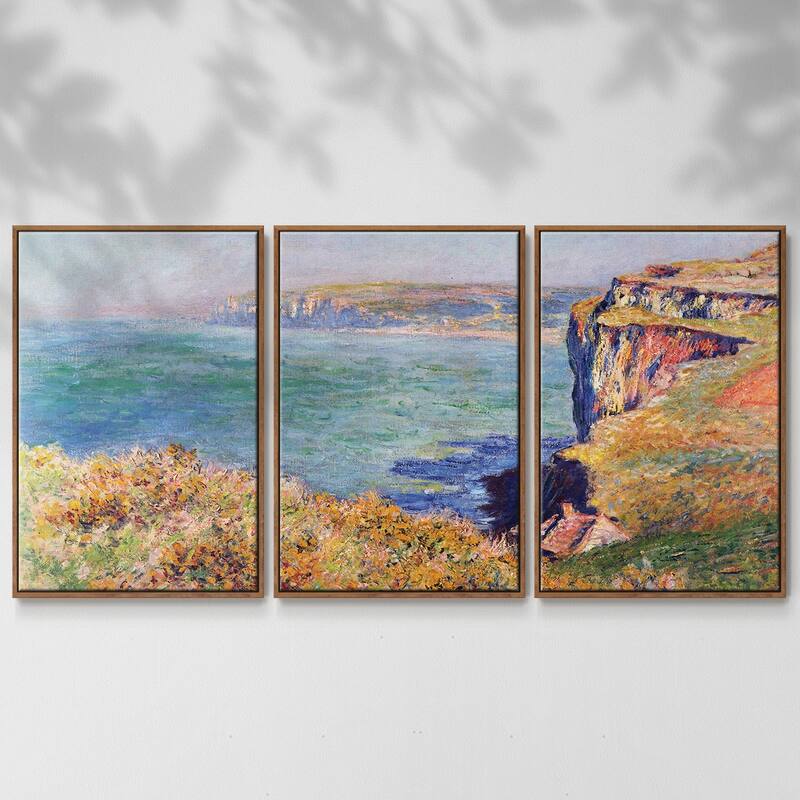 Cliffs at Varengeville by Monet - Multi Piece Framed Canvas