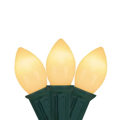 25-Count Clear C7 Mini Christmas Light Set 24ft Green Wire - 24'