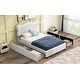 preview thumbnail 12 of 14, Full Size PU Leather Upholstered Platform Bed with 4 Drawers