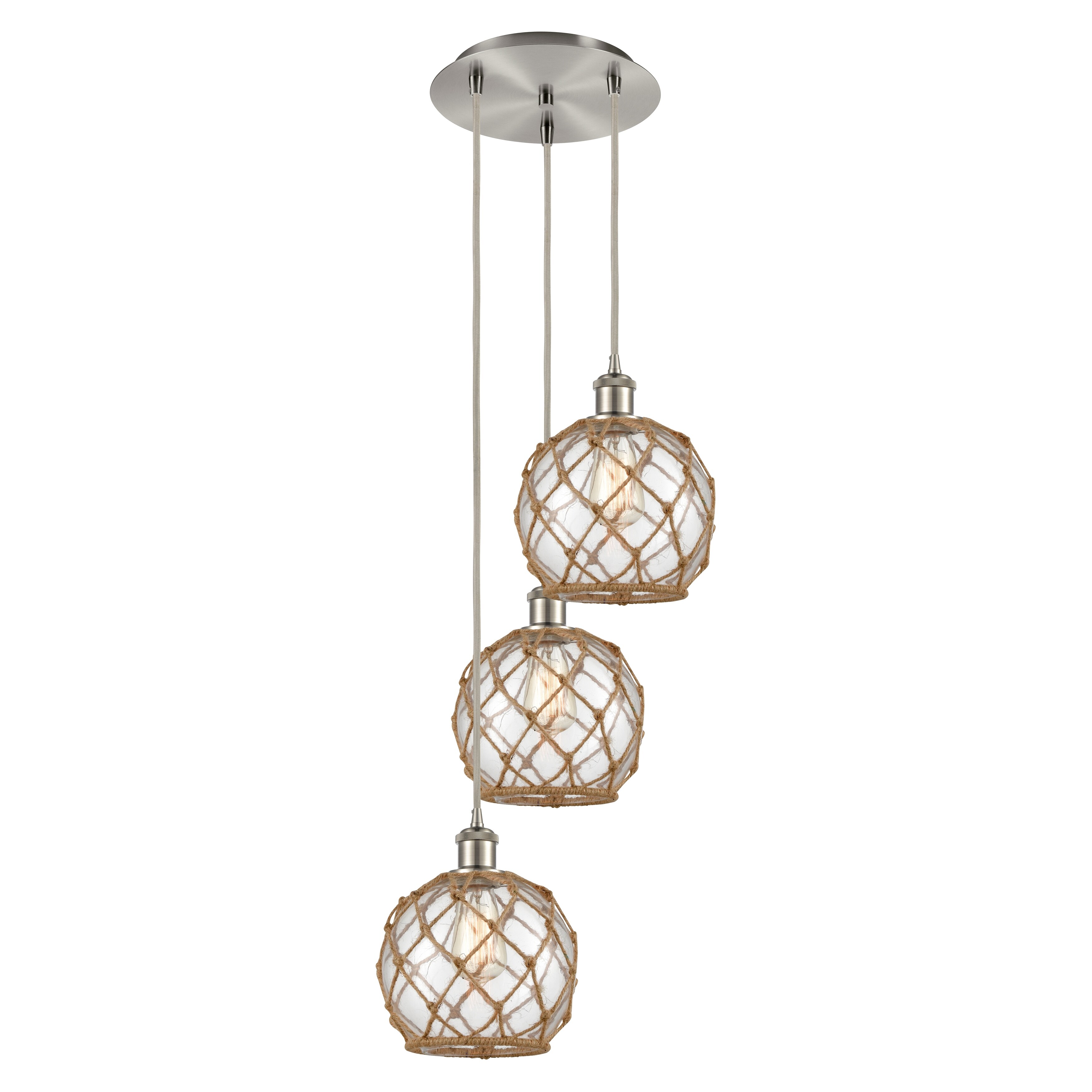 Innovations Lighting Endless Possibilities Ballston - Farmhouse Rope - 3 Light 15" Cord Hung Multi Pendant