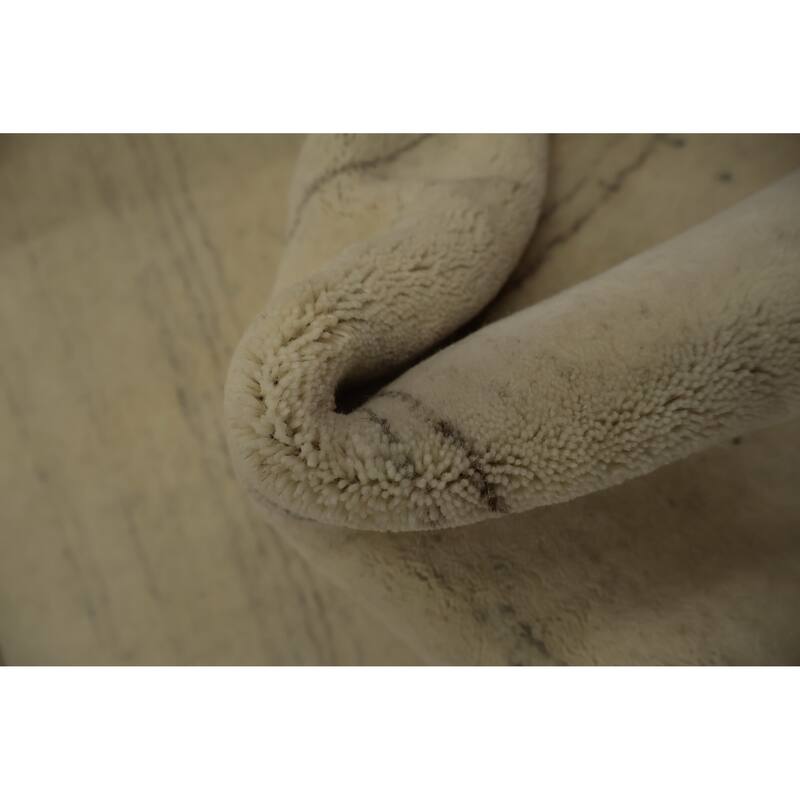 Hand Knotted Oriental 100% Wool Carpet Tribal Tribal Beige & Ivories Gabbeh Area Rug - 5' 3'' X 3' 3''