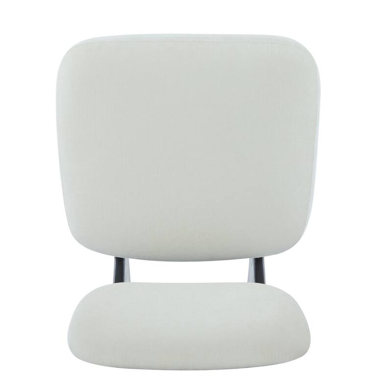 Low Profile Accent Chair Set of 2, Modern Living Room Armless Lounge Chair, Fabric Reading Chair with Wooden Frame