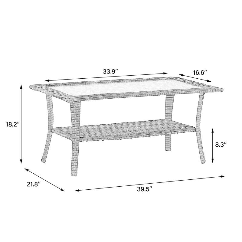 Rattan Outdoor Sectional Set with Modular Seating