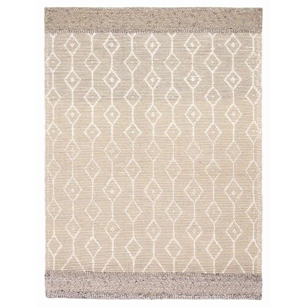 ECARPETGALLERY Braid weave Sienna Cream Wool Rug - 5'2 x 7'1