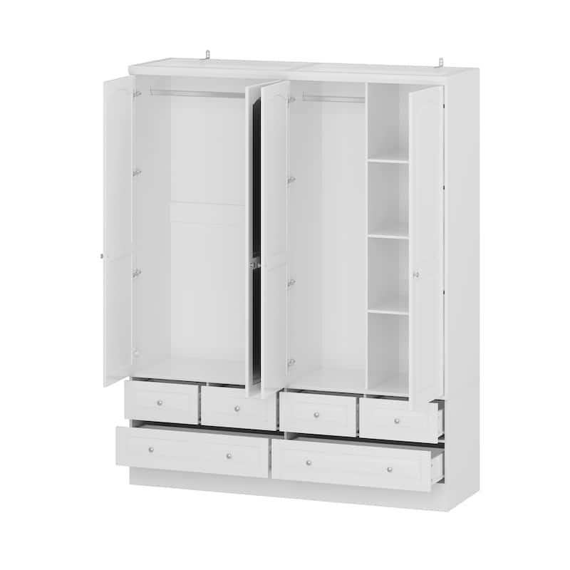 Tranquil Vista Dual Wardrobe Classic Storage Modular Cloest Armoires