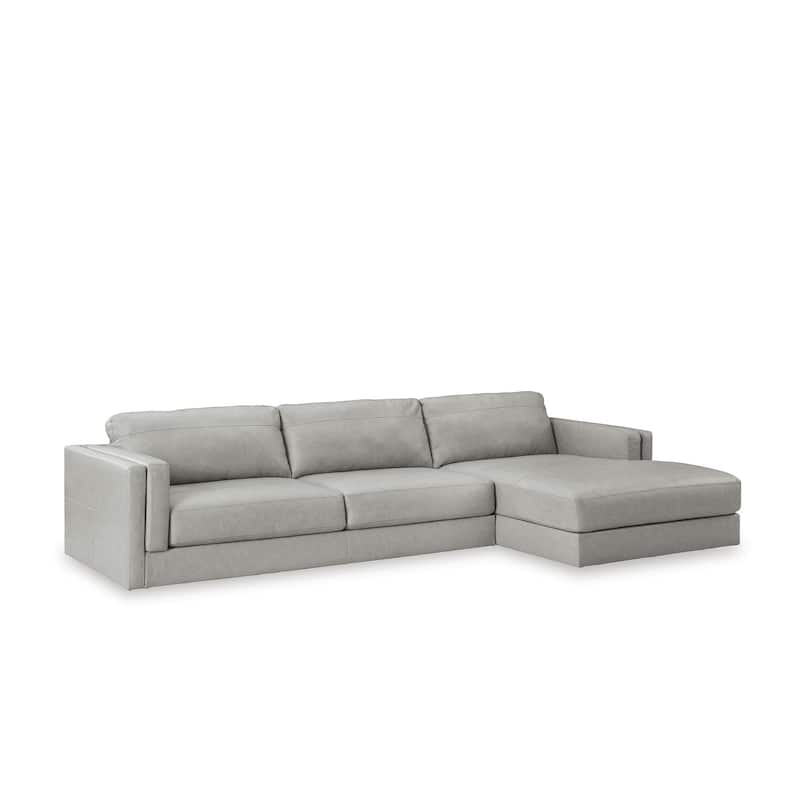 Signature Design by Ashley Amiata Gray 2-Piece Sectional with Chaise - 137"W x 68"D x 33"H