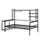 preview thumbnail 6 of 54, Roomfitters Twin/ Full Size Metal Daybed with Movable Desk, Metal Grid Design, Functional Shelves and Hanging Rack