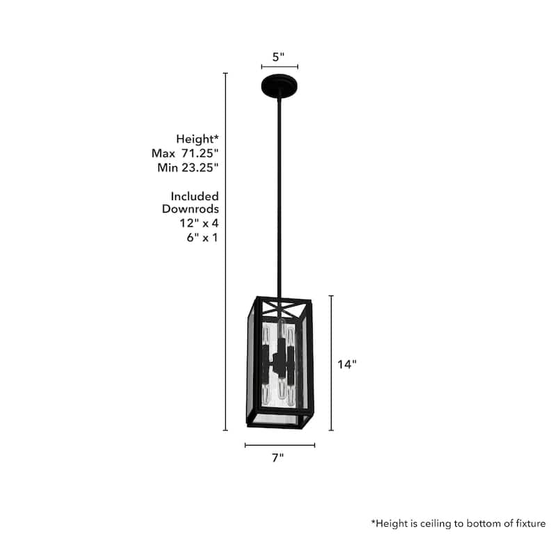 Hunter Felippe 6-Light Pendant w/Clear Seeded Glass, Modern Farmhouse, Industrial - Island, Dining, Entry, Bedroom, Hallway