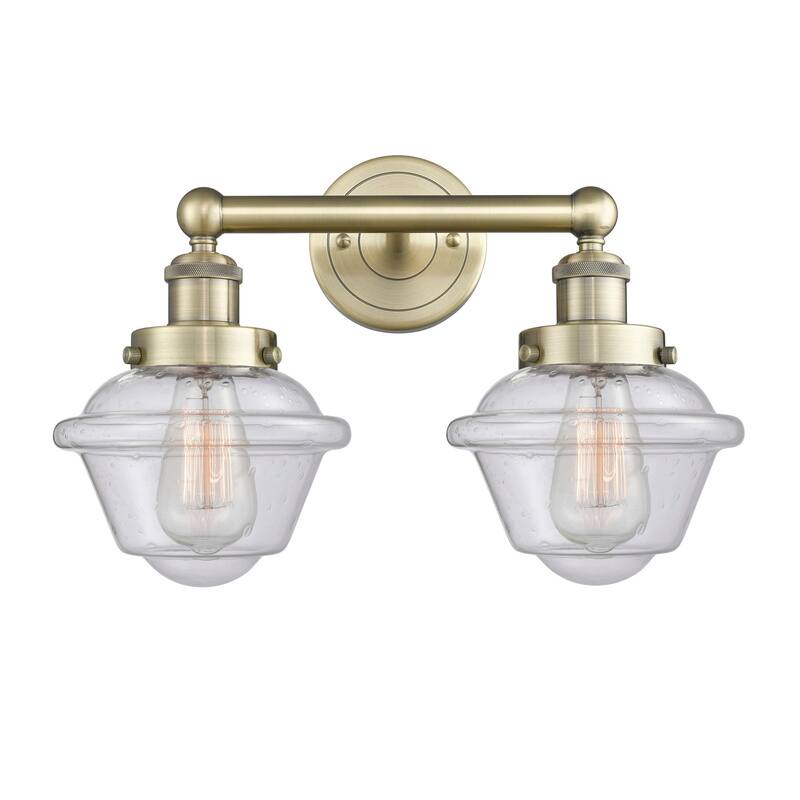Innovations Lighting 616-2W-10-16 Oxford Vanity Oxford 2 Light 16" - Antique Brass / Seedy