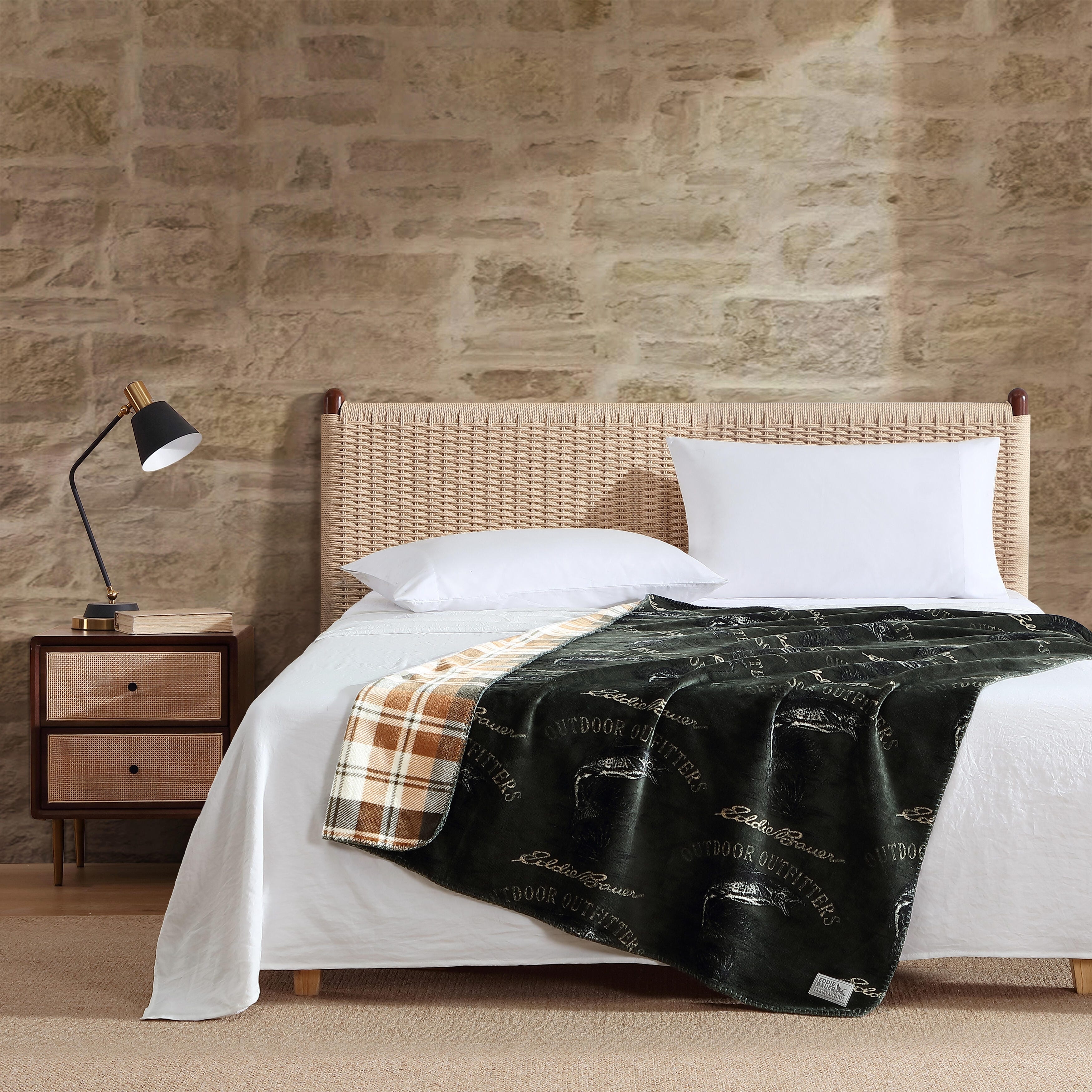Eddie Bauer Plush Soft Cozy Throw Blanket, Reversible All Season