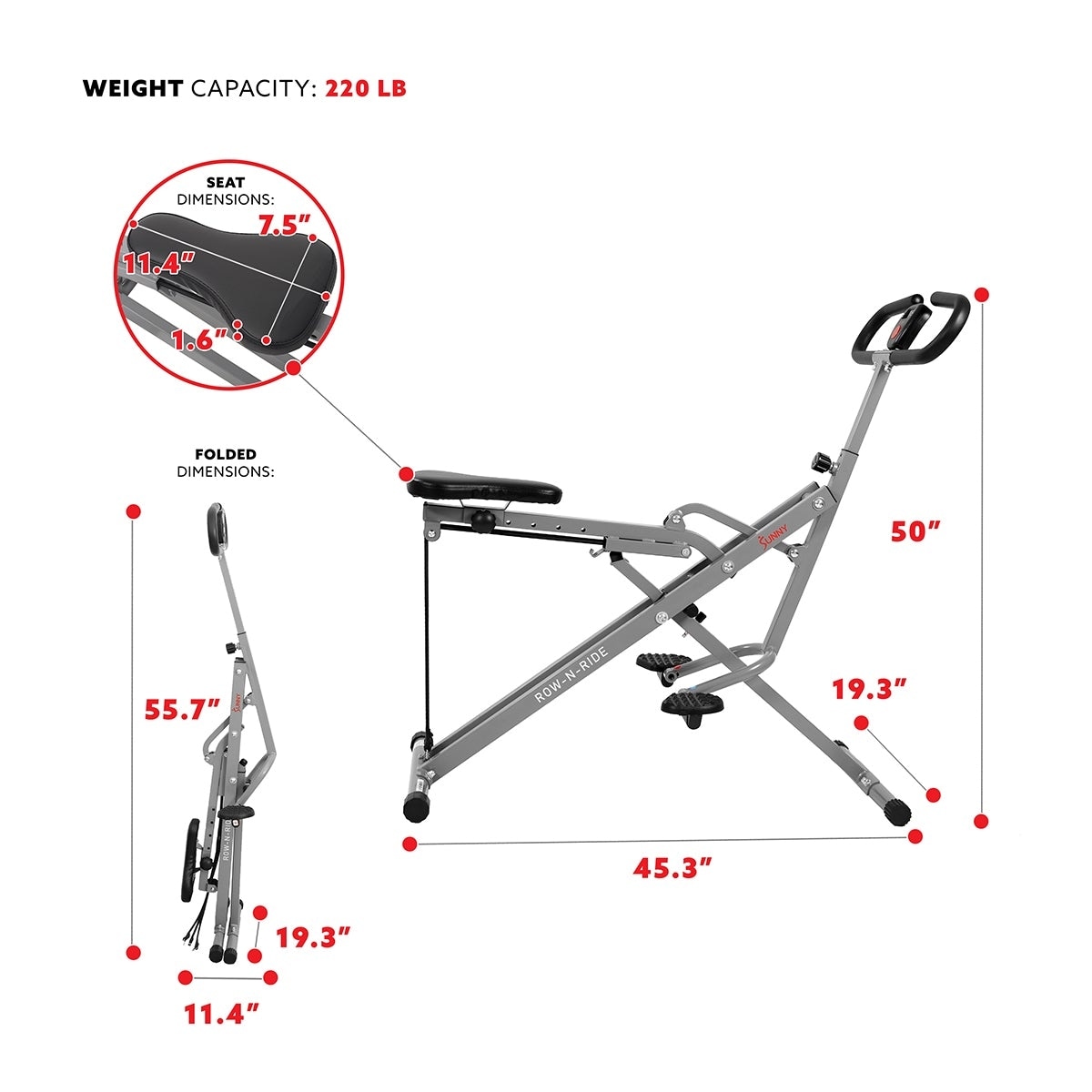 Sunny upright row n online ride exerciser