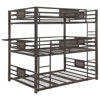 Rogen Dark Bronze Metal Frame Triple Bunk Bed