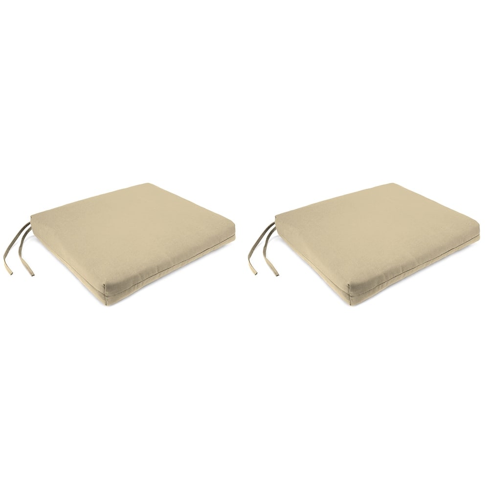 Sunbrella 19" x 17" Outdoor Seat Cushion with Ties - Set of 2 - 19" W x 17" L x 2" H