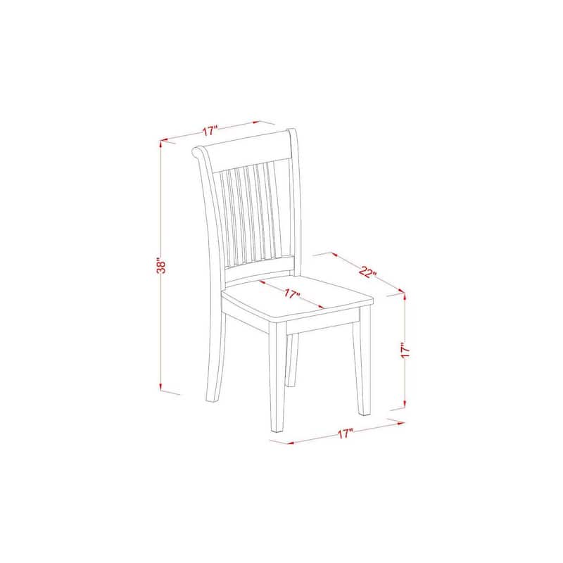 Dining Chairs with Solid Wood Seat and Slatted Back Design - Durable Farmhouse Seating, Set of 4 - 17