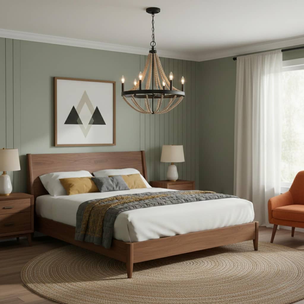 Hera Rustic 6-Light Wooden Bead Chandelier - Black