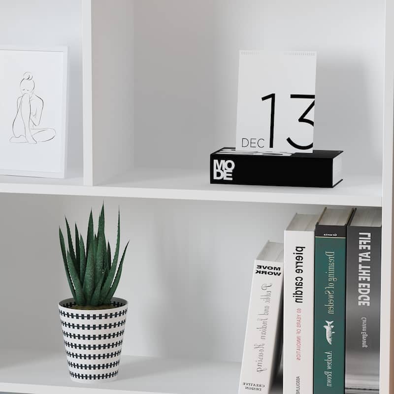 Timechee 8-Cube Modern 59"L Display Bookcase Organizer, White - 47.2"W x 9.4"D x 40.9"H