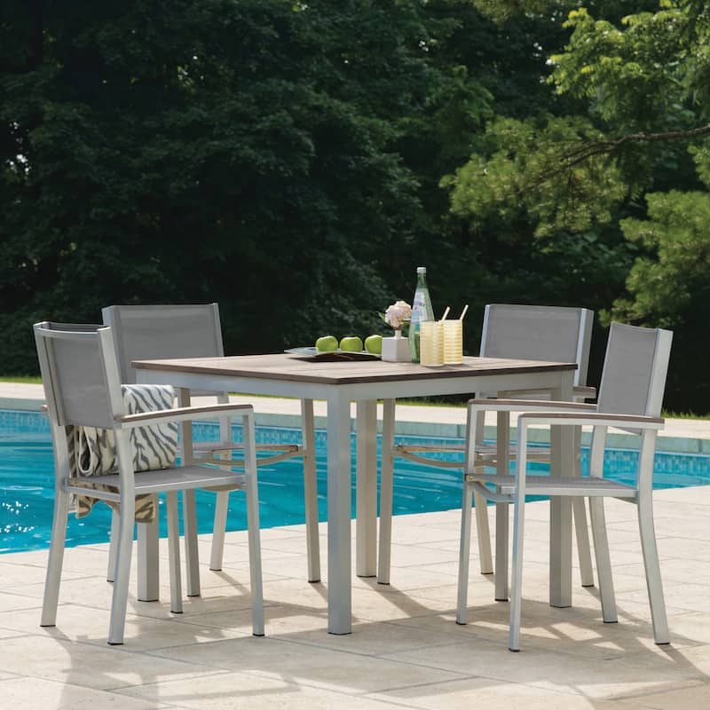 Oxford Garden Travira 5 Piece 39 inch Natural Tekwood Dining Set