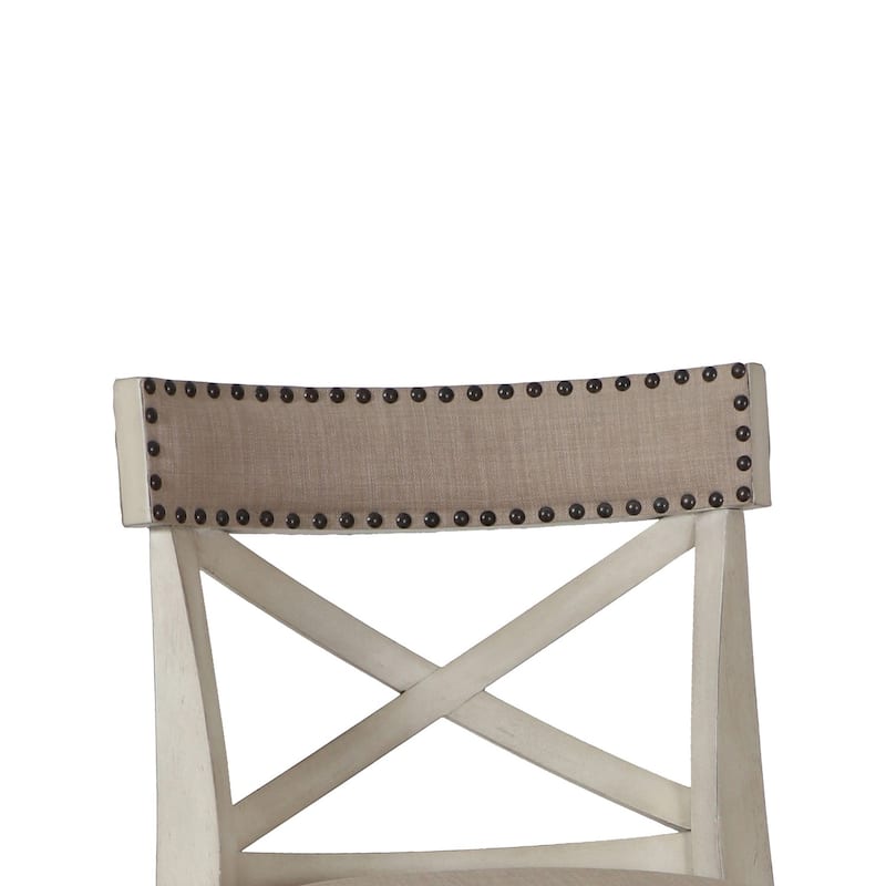 Curved X Shaped Back Swivel Counter Stool with Fabric Padded Seating - 38 H x 19 W x 18 L Inches