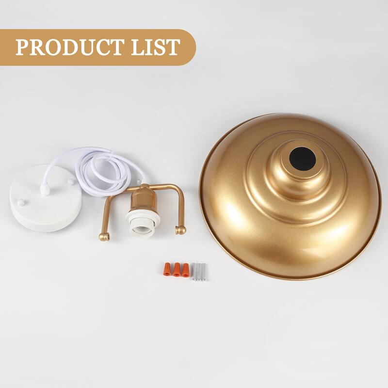 1-Light Rustic Hanging Kitchen Pendant Light Island Ceiling Light with Metal Shade for Dining Room