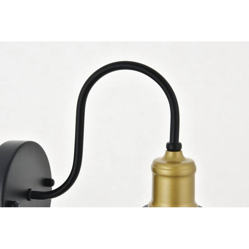 Rose 1 light brass and black Wall Sconce