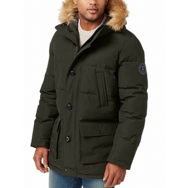 tommy hilfiger men's jacket fur hood
