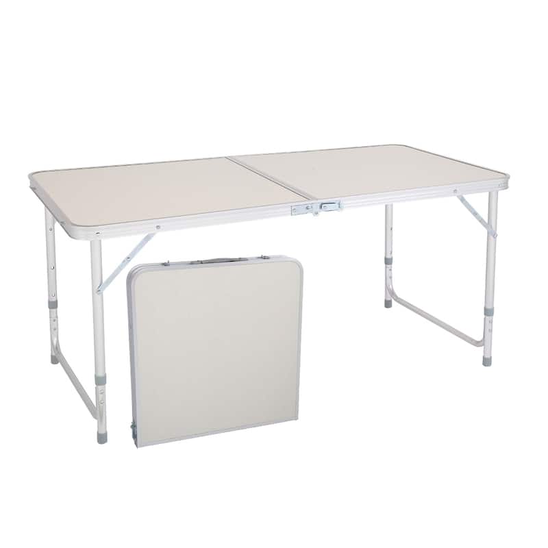 4Ft Portable Camping Table Multipurpose Folding Table White - 4Ft