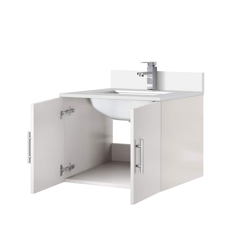 Geneva Bath Vanity Quartz Top, Sink and Faucet