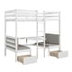 preview thumbnail 13 of 18, White Twin Size Solid Wood Loft Bed with Convertible Desk & Drawers
