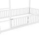 preview thumbnail 16 of 18, Twin Over Twin Metal Floor Bunk Bed with Safety Guardrails and Roof Design for Kids, House Shaped Bunk Bed Frame