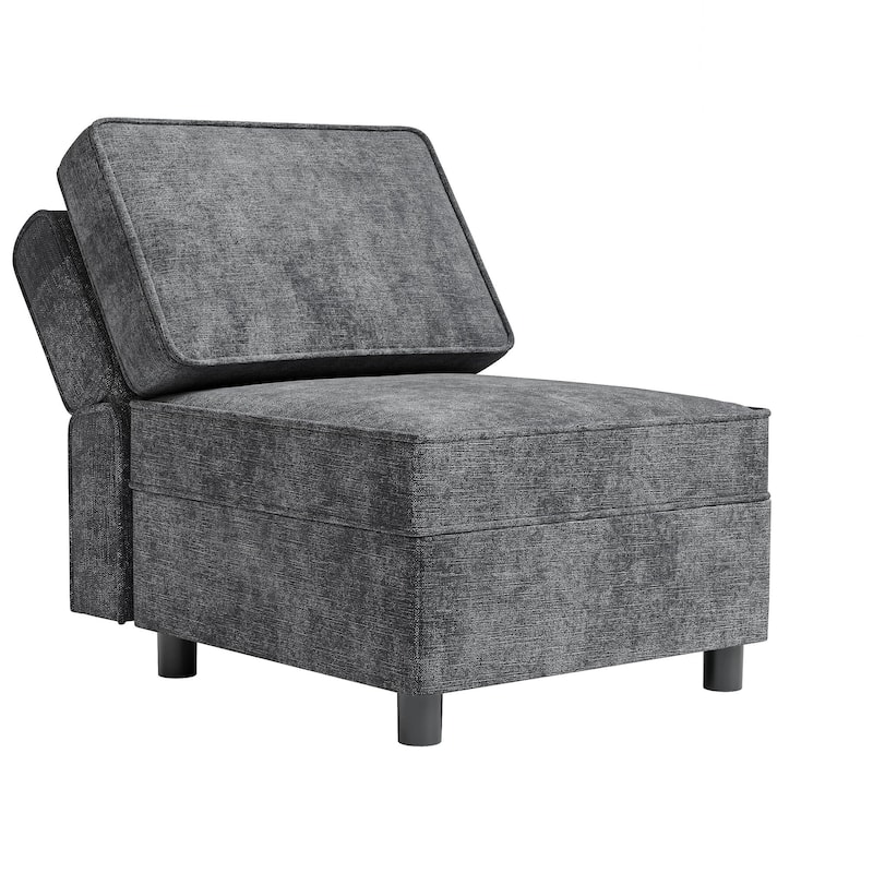 113.4" ChenillChenille Single Seatere Reversible Sectional Sofa
