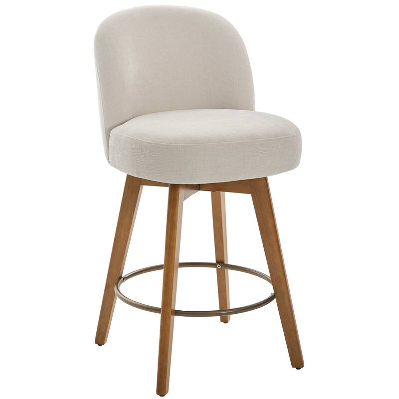 Fabric Upholstered Counter Height Swivel Bar Stools - 37.8"H x 19.7"W x 23.2"D