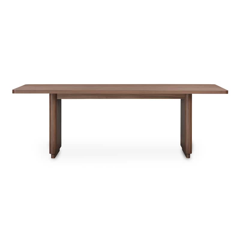 NADAAL STUDIOS Odette Small Dining Table for 6, Rectangular Oak Veneer Top, Scandinavian Style, Brown - Walnut - 29.0in H X 39.0in D X 88.0in W