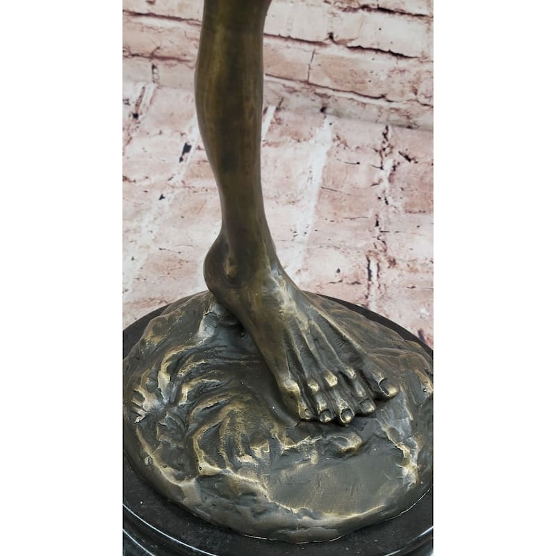 Fantasy Irish Bronze Sculpture – Dancing Leprechaun Playing Flute Figurine