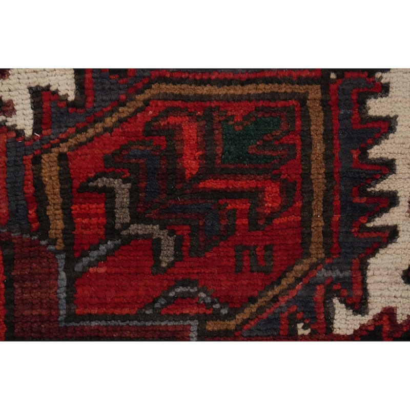 Hand Knotted Oriental 100% Wool Carpet Traditional Medallion Red Heriz Area Rug - 11' 4'' X 7' 9''