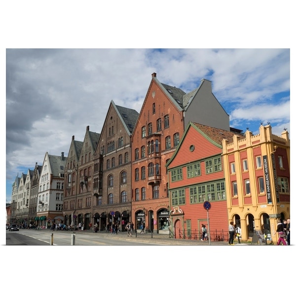"View of Bryggen with Hanseatic Museum, Bergen, Hordaland County, Norway" Poster Print