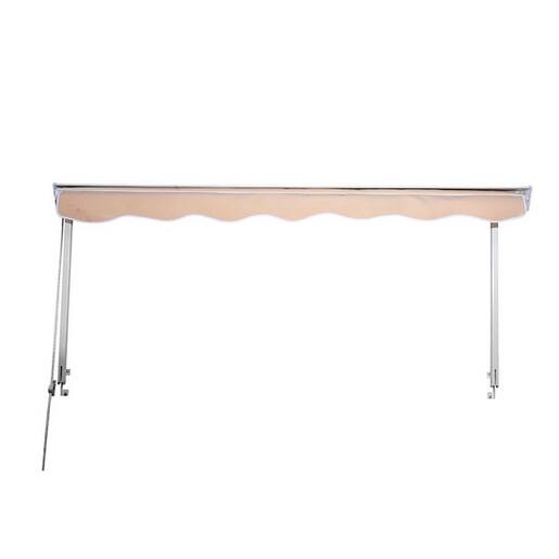 Outsunny 6' Drop Arm Manual Retractable Patio Sun Window Awning with UV & Sun Protection & Included Hardware, Cream