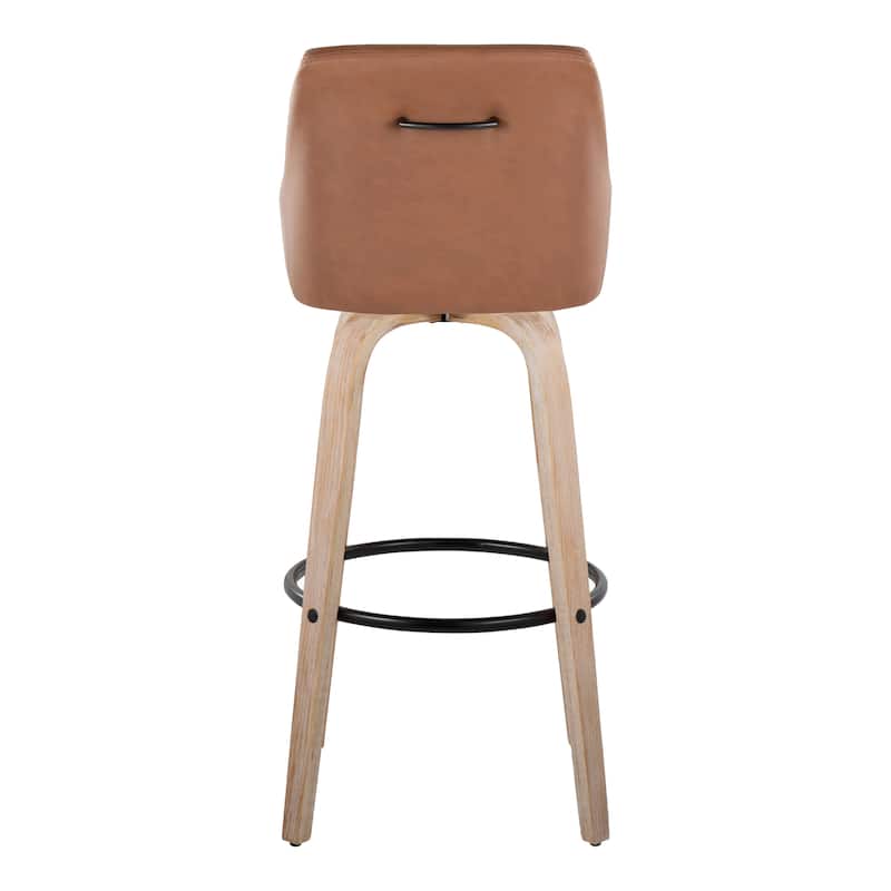 The Gray Barn Hadley 30" Fixed-Height Bar Stool with Bent Wood Legs & Round Footrest (Set of 2)