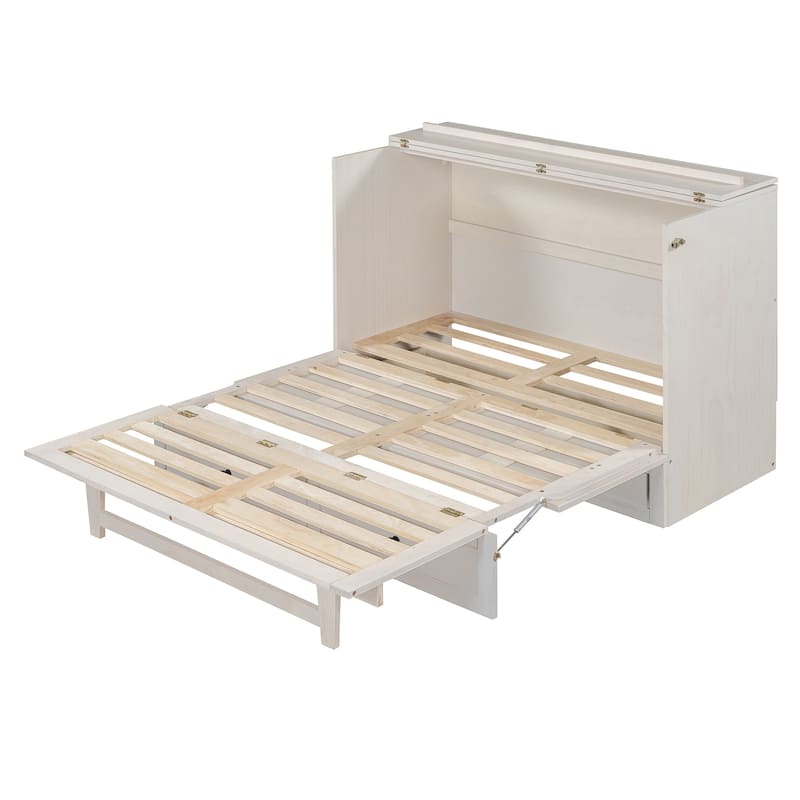 Full Size Modern Murphy Bed with Storage Drawers and USB