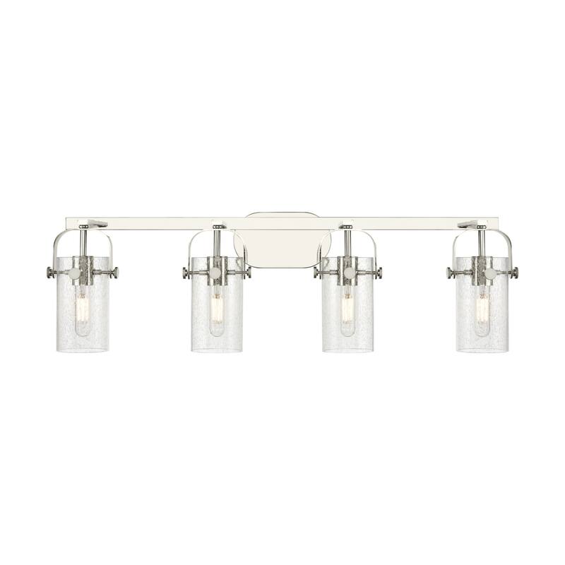 Innovations Lighting 423-4W-10-35 Pilaster II Cylinder Vanity Pilaster - Polished Nickel / Seedy